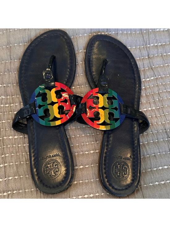 Tory Burch Shoes - Tory Burch 7M Miller Sandals Bright Rainbow Pride Sandals